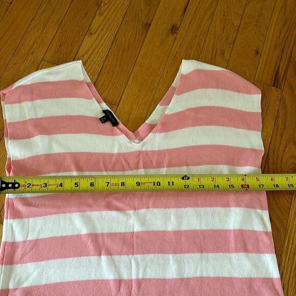 TALBOTS SLEEVELESS RIBBED STRIPE SWEATER PINK SIZE medium - Picture 4 of 6